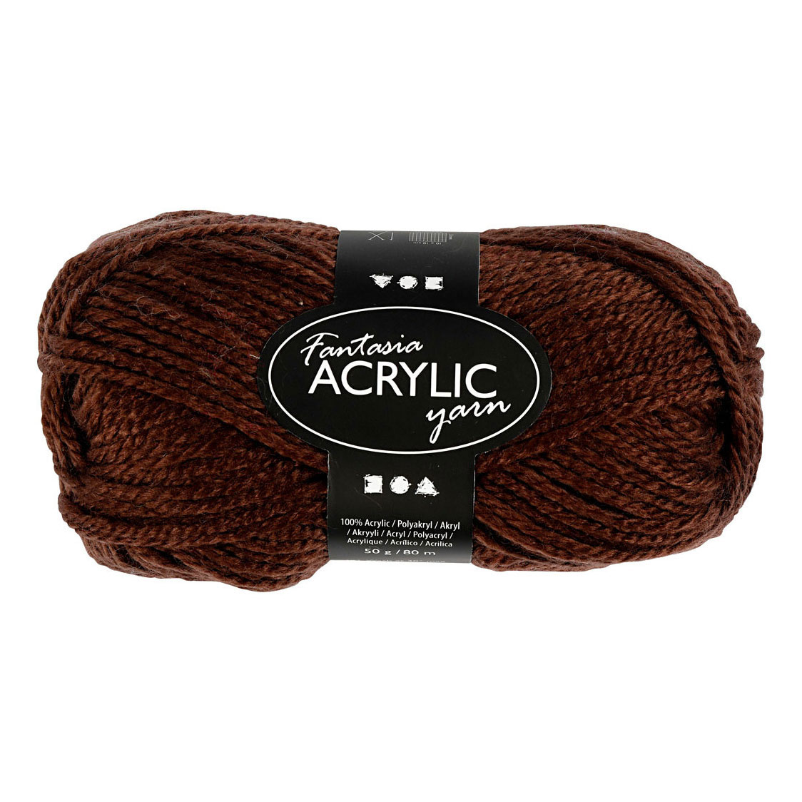 Fil acrylique Fantasia marron, 80m