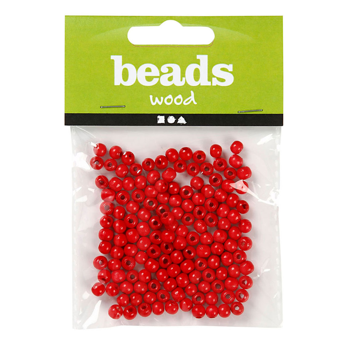 Perles en bois rouges, 150 pièces.