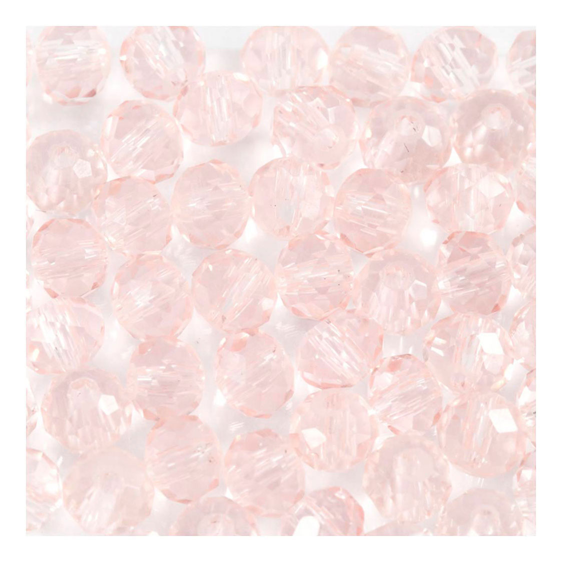 Perles de verre rose clair, 45 pièces.