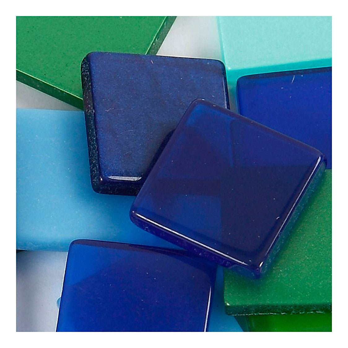 Mini Mosaïque Bleu/Vert 10x10mm, 25 grammes