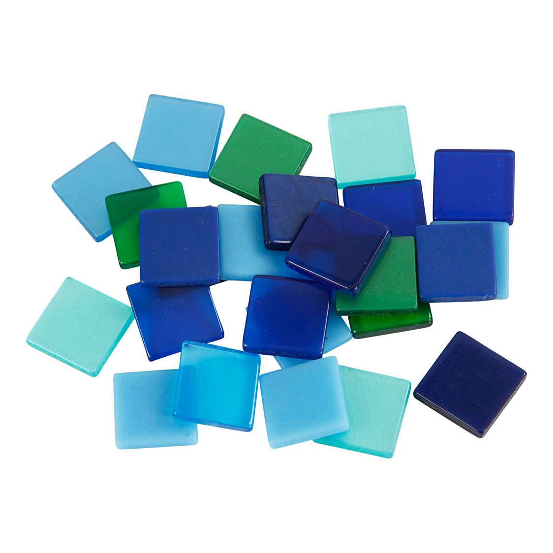 Mini Mosaïque Bleu/Vert 10x10mm, 25 grammes