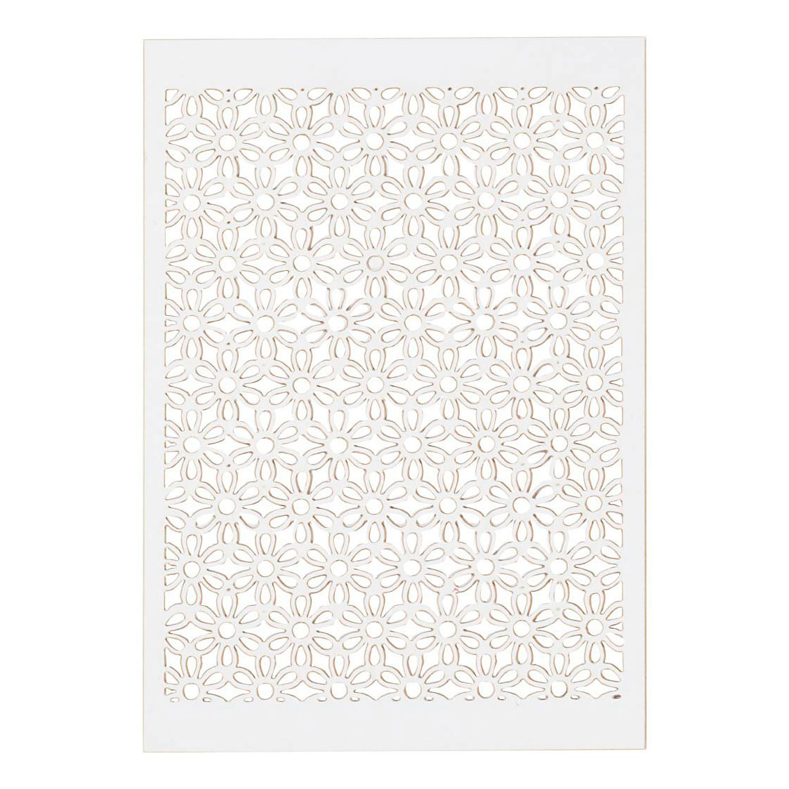 Fleur en Carton à Motifs Blanc, 10 pcs.