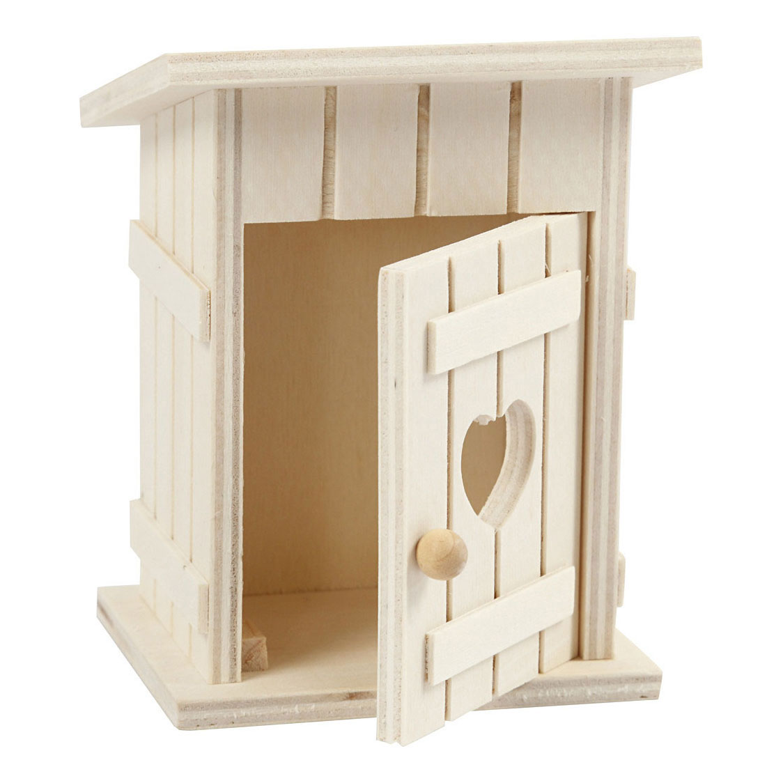 Mini-Toilettenhaus aus Holz, 6,5 x 6,5 x 8 cm