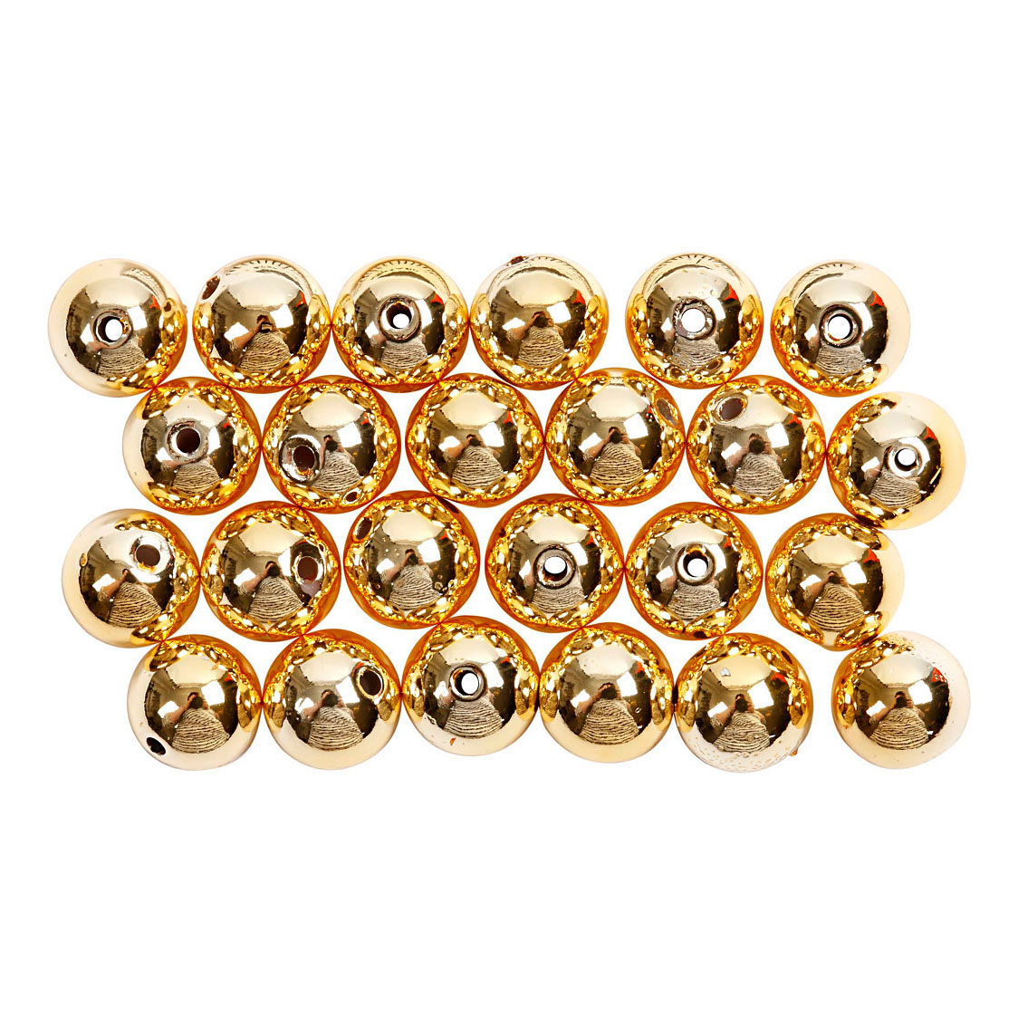 Perles dorées, 50 pièces.