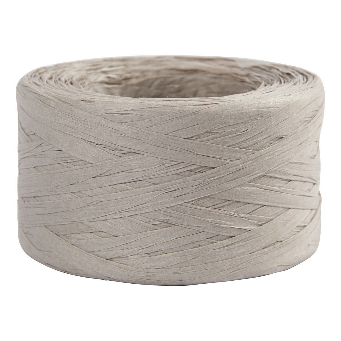 Fil de papier raphia gris clair, 100m