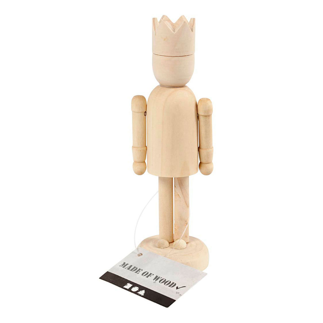 Figurine en bois avec couronne, 13 cm