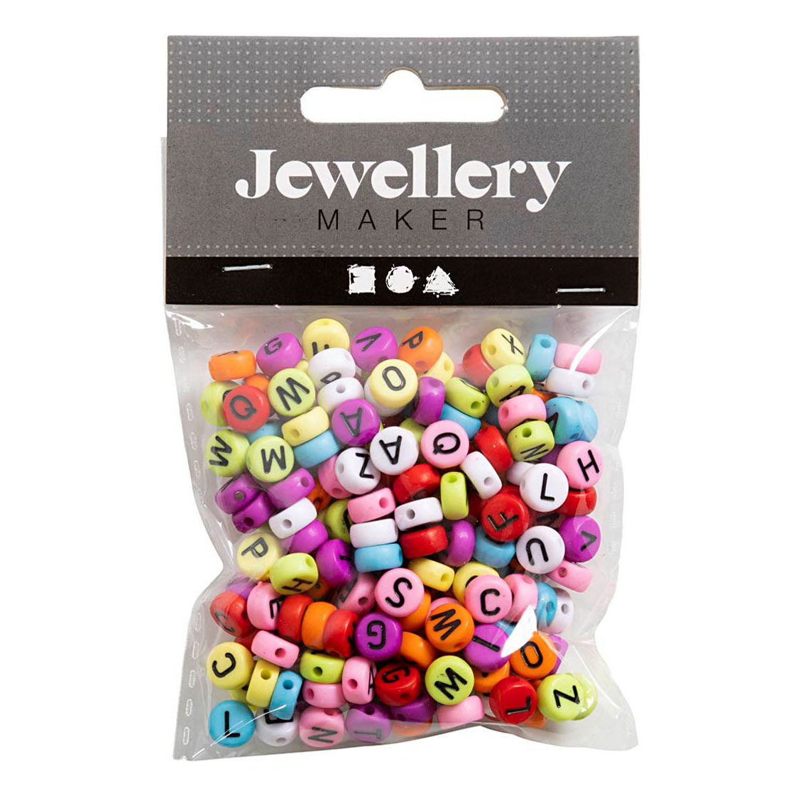 Perles de lettres rondes de différentes couleurs, 25 grammes