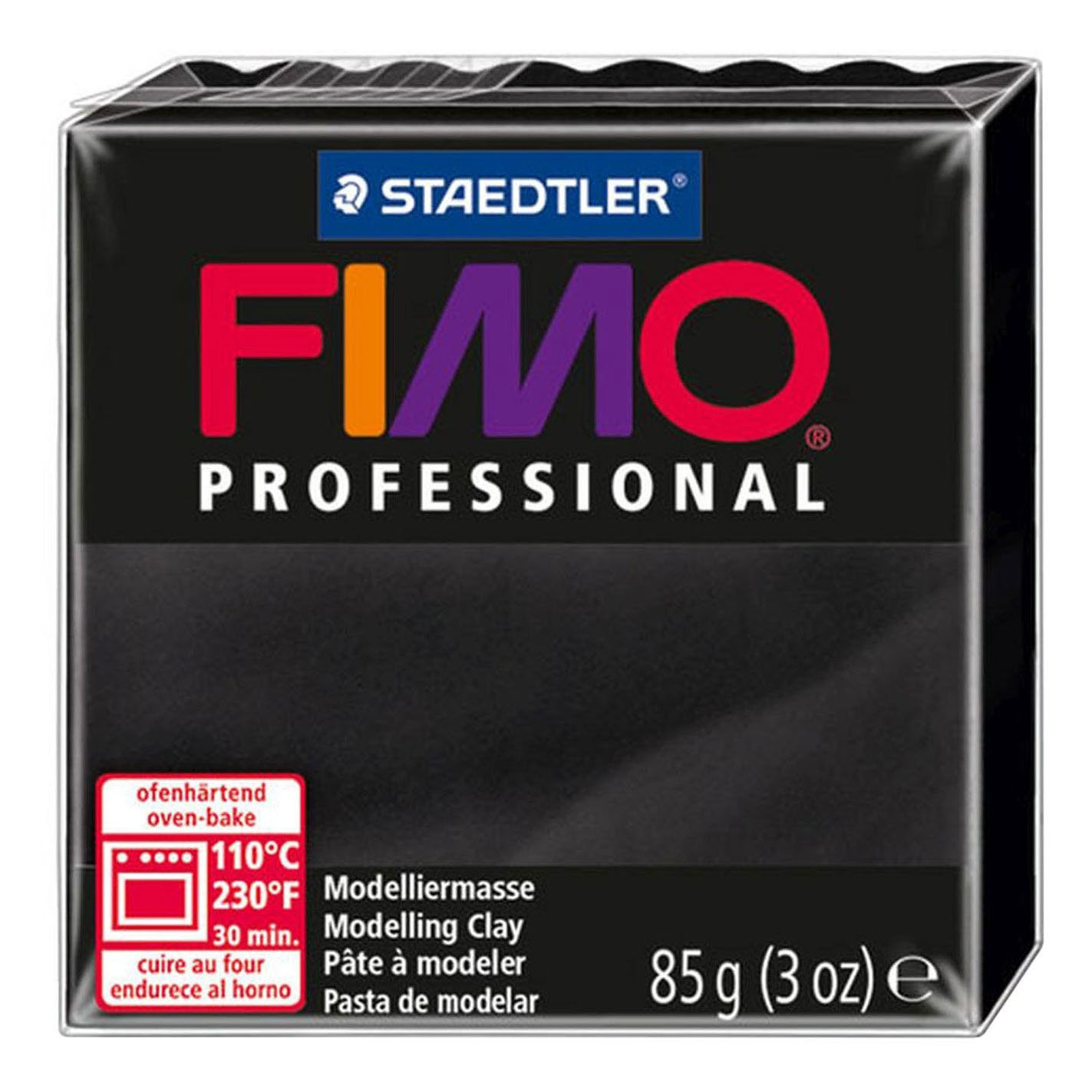 Fimo Pâte à Modeler Professionnelle Noire, 85 grammes