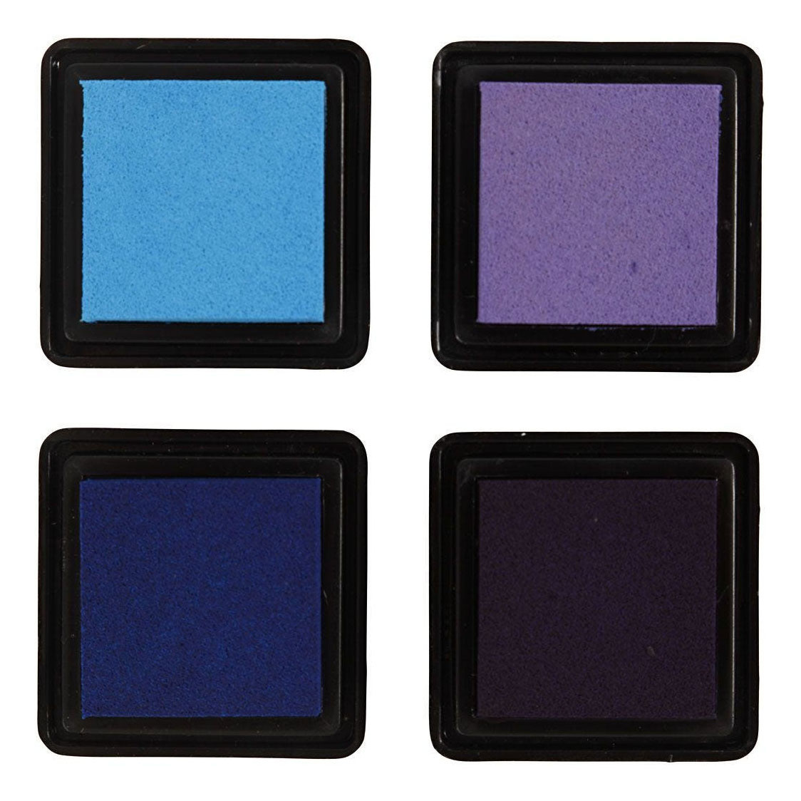 Encre à tamponner Nuances de bleu/violet, 4 pcs.