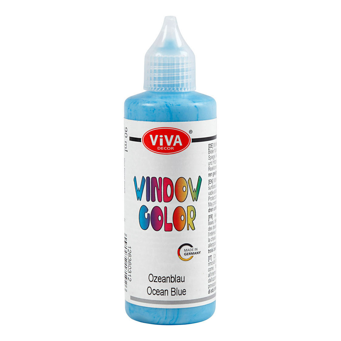 Autocollant de couleur pour fenêtre et peinture pour verre – Bleu clair, 90 ml