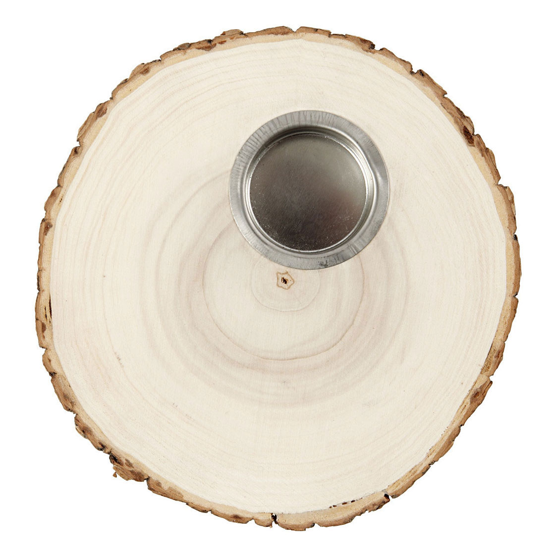 Photophore disque en bois 14-16 cm