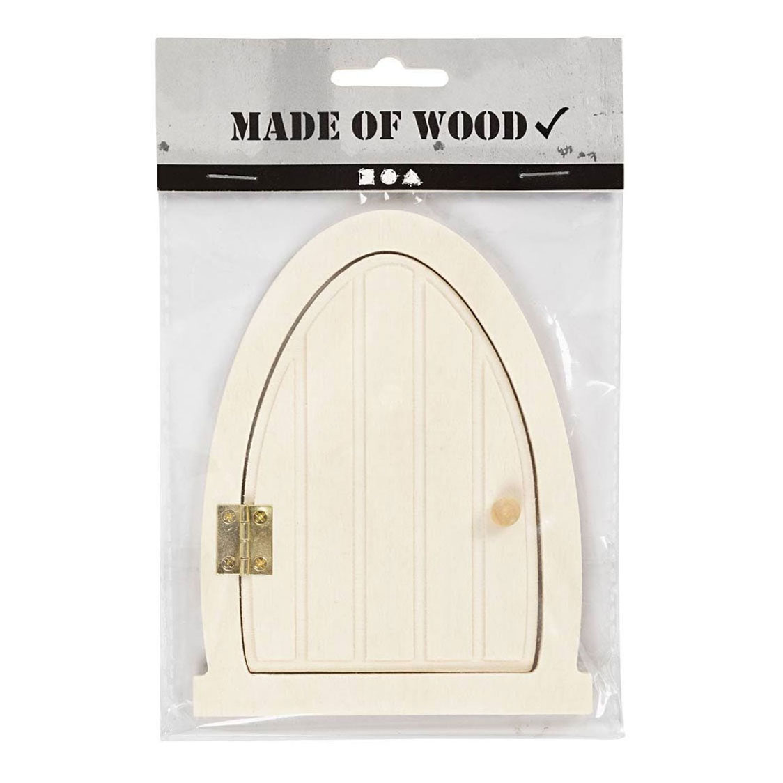 Porte miniature en bois avec charnières, 13x10cm