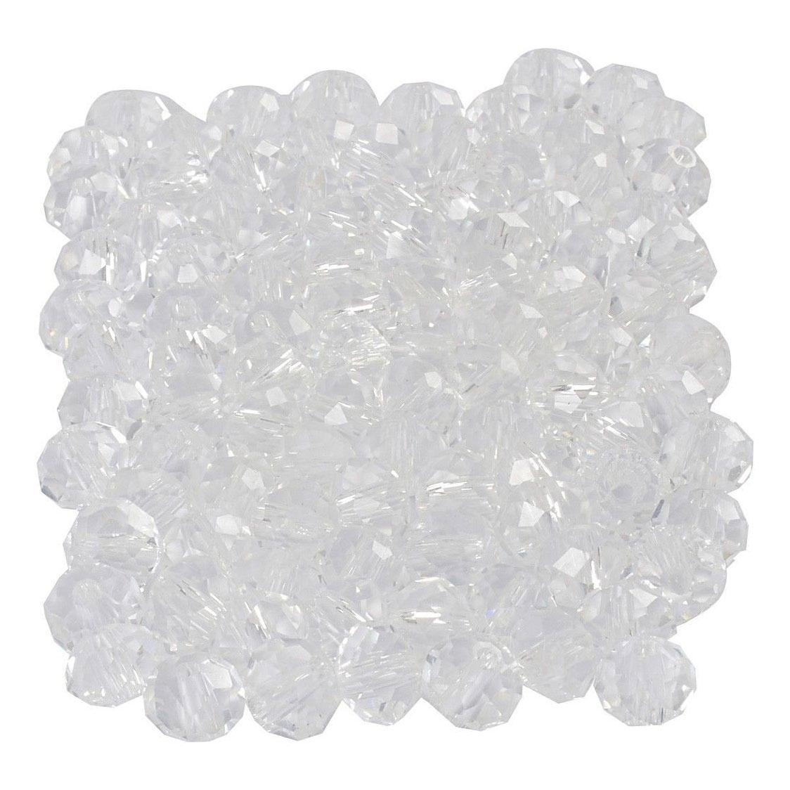 Perles à facettes en cristal, 100 pièces.