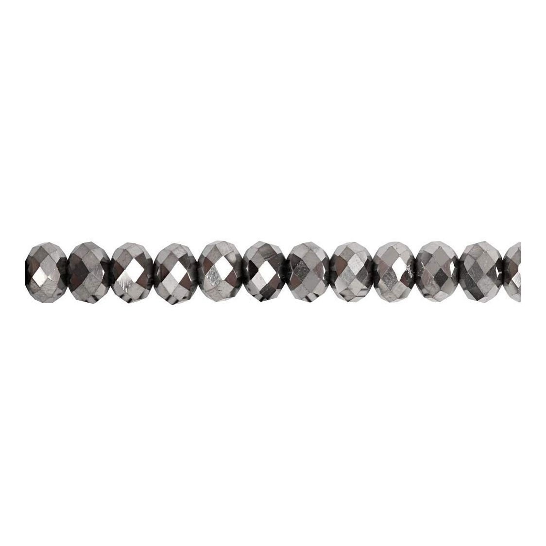 Perles à Facettes Gris Métallisé, 100pcs.