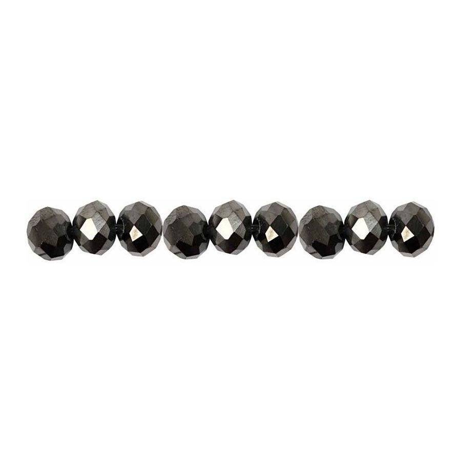 Perles à Facettes Noir Métallisé, 100pcs.
