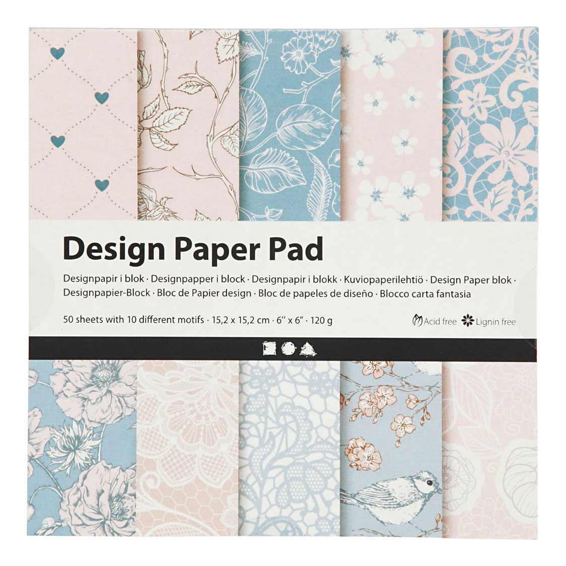 Design-Papierblock Pink, 50 Blatt