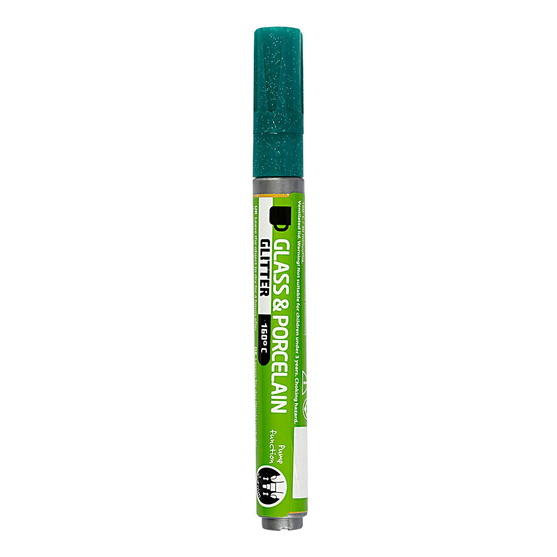 Stylo Verre et Porcelaine Glitter Semi-Opaque - Vert Foncé