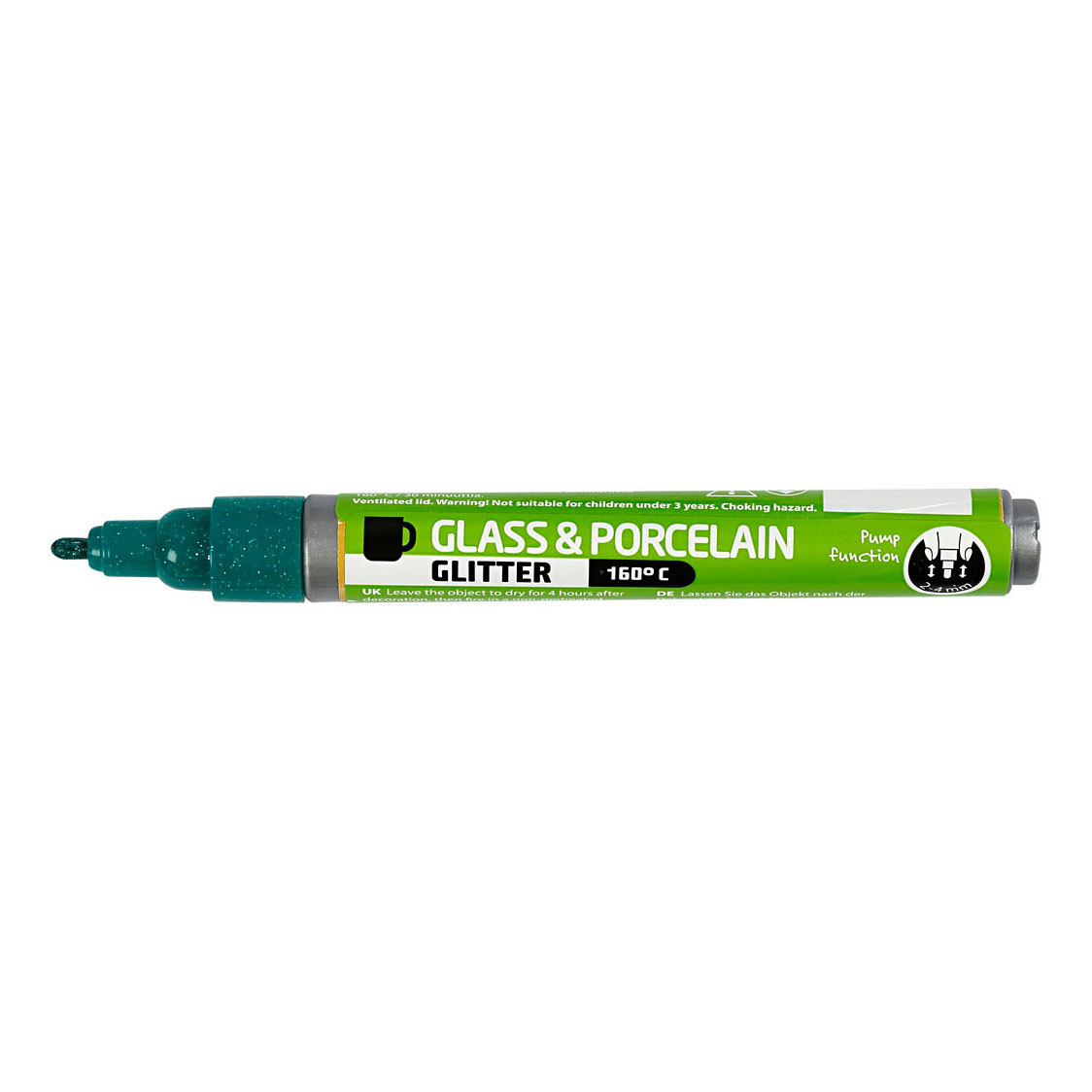 Stylo Verre et Porcelaine Glitter Semi-Opaque - Vert Foncé