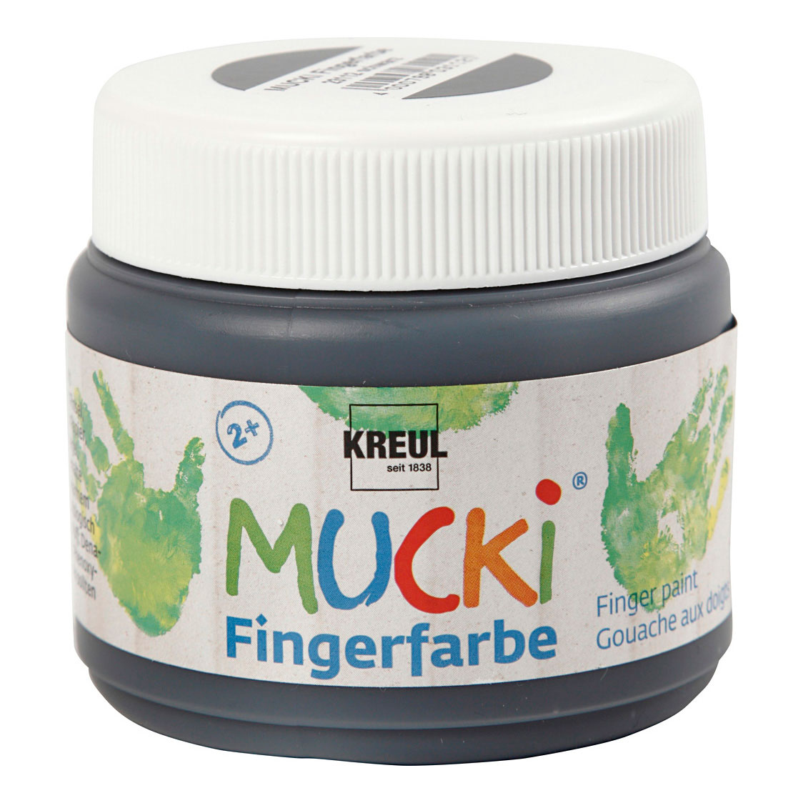 Mucki Fingerfarbe – Schwarz, 150 ml