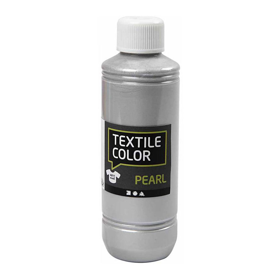 Textile Color Dekkende Textielverf - Zilver Parelmoer, 250ml