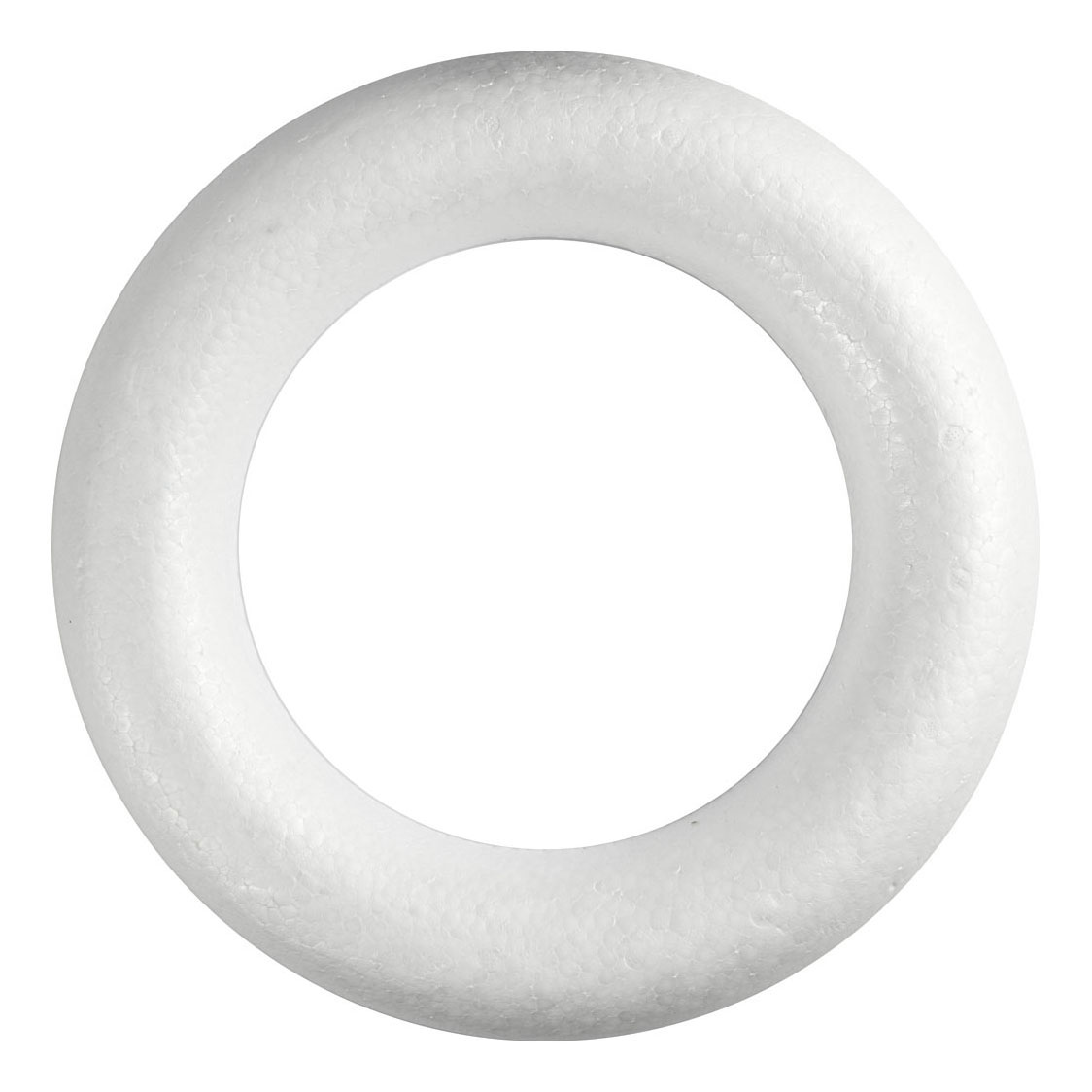 Anneau en polystyrène blanc avec dos plat, 35 cm