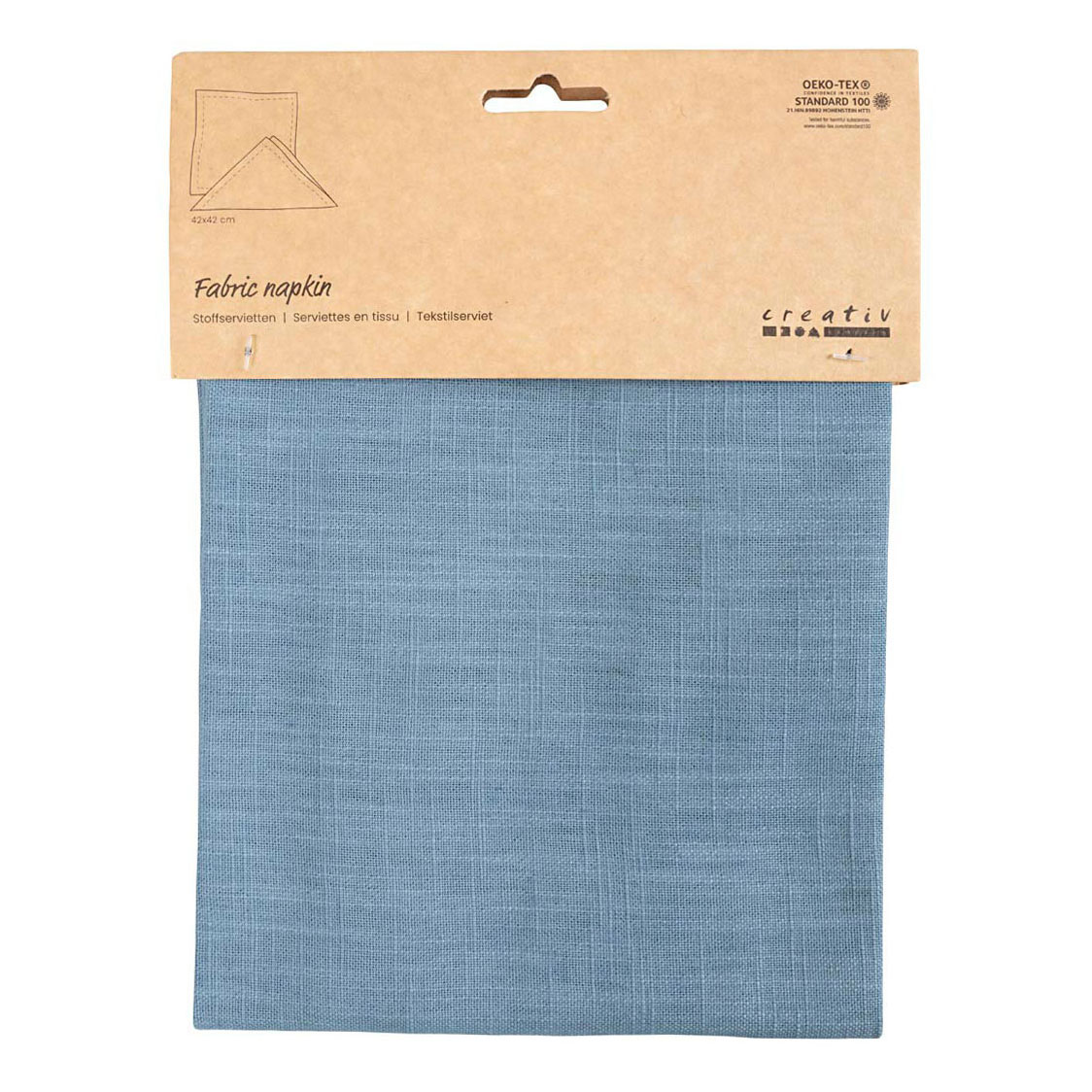 Serviette en tissu bleu pigeon, 42x42cm