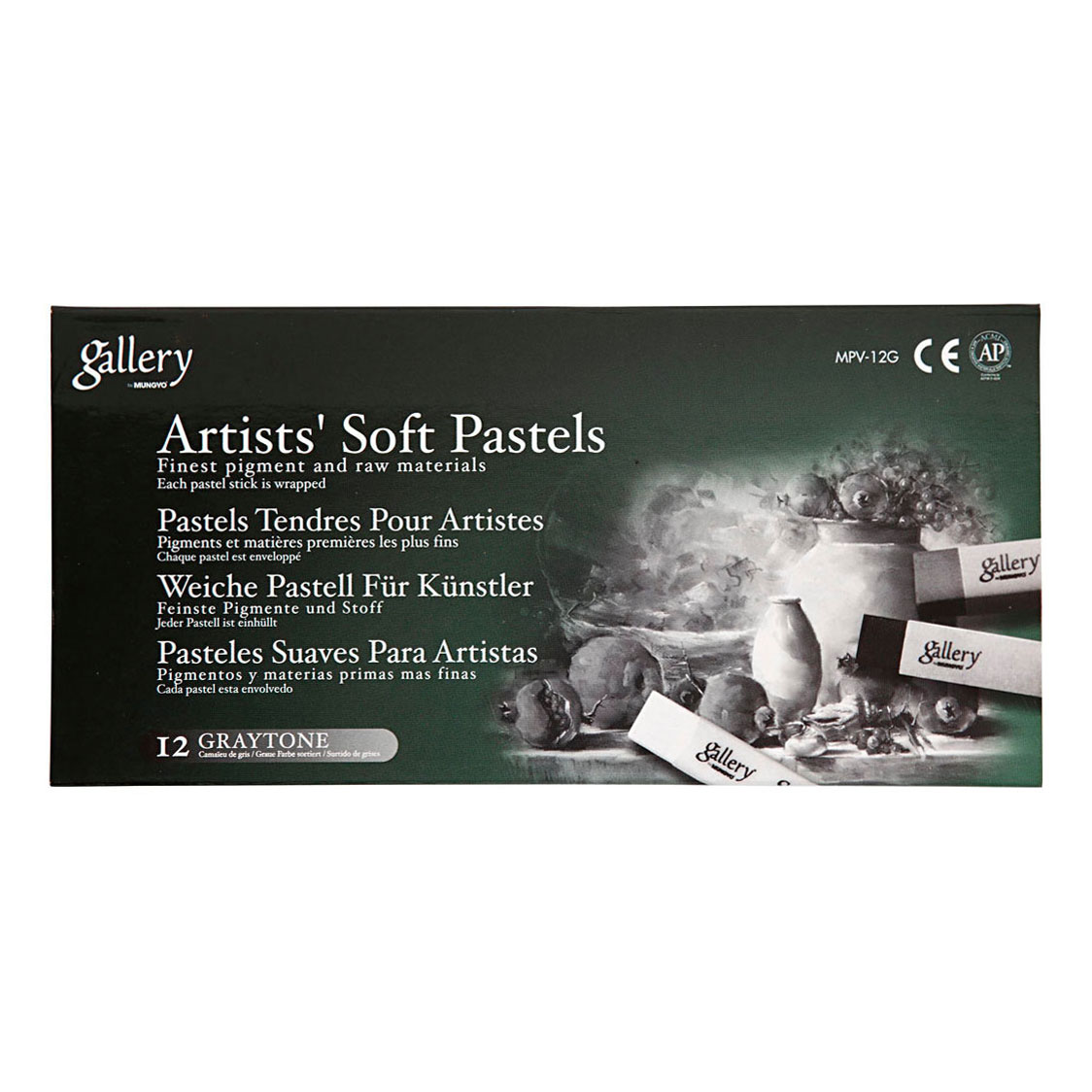 Gallery Set de Pastels Tendres Harmonie Noir/Blanc, 12pcs.