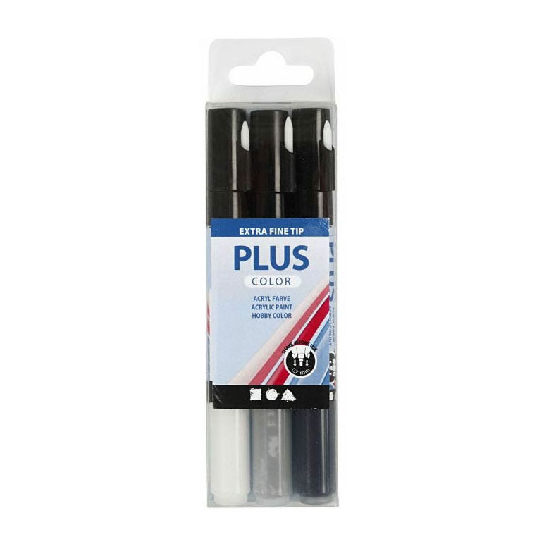 Marqueur Plus Color - Noir/Blanc cassé/Gris pluie, 3 pcs.