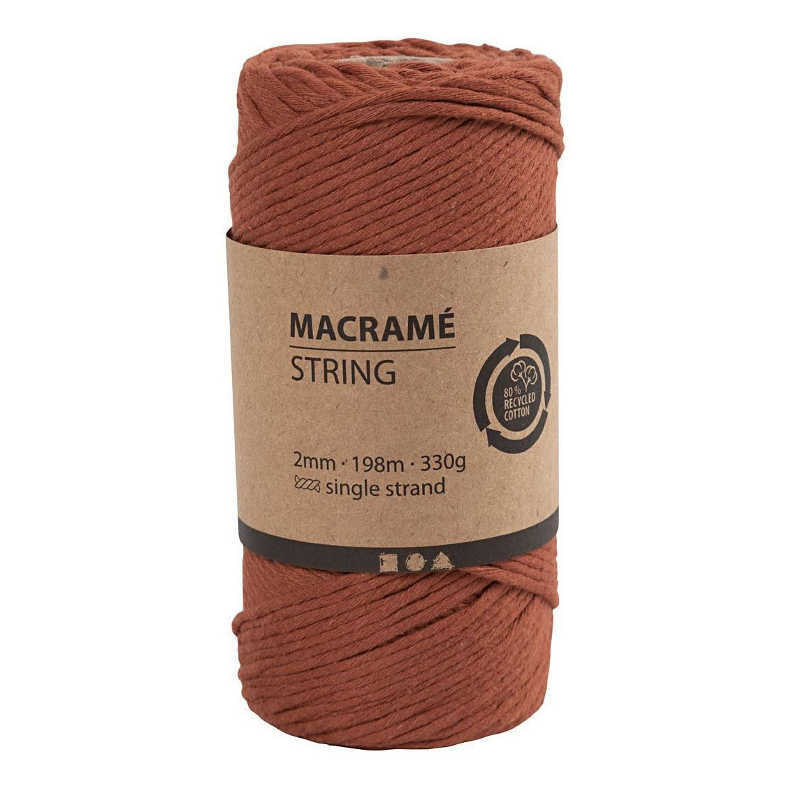 Cordon pour macramé - Orange brûlé, 198m