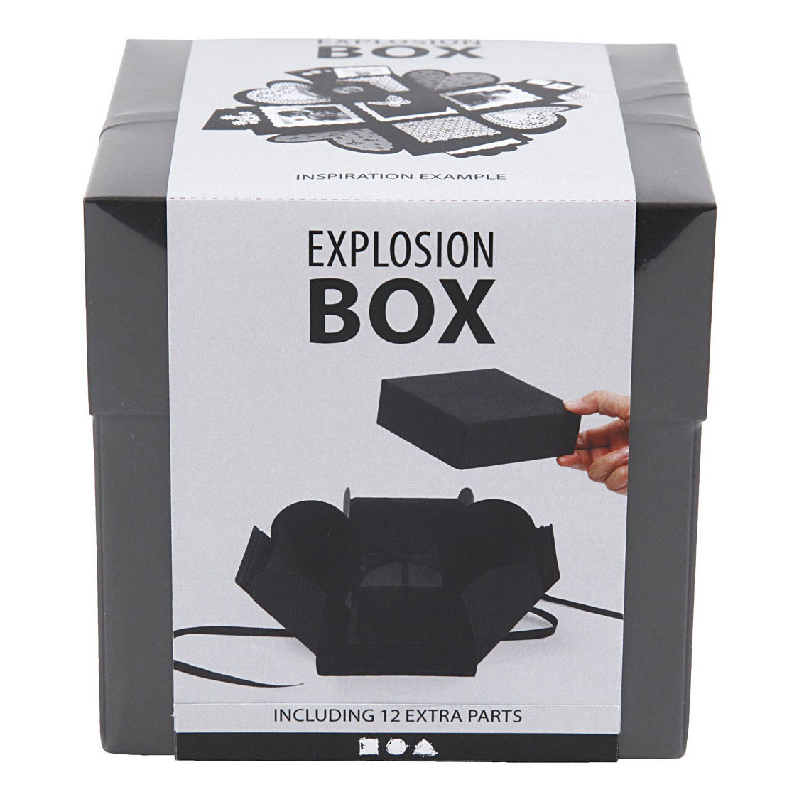 Explosion Box Geschenkdoos Zwart Set