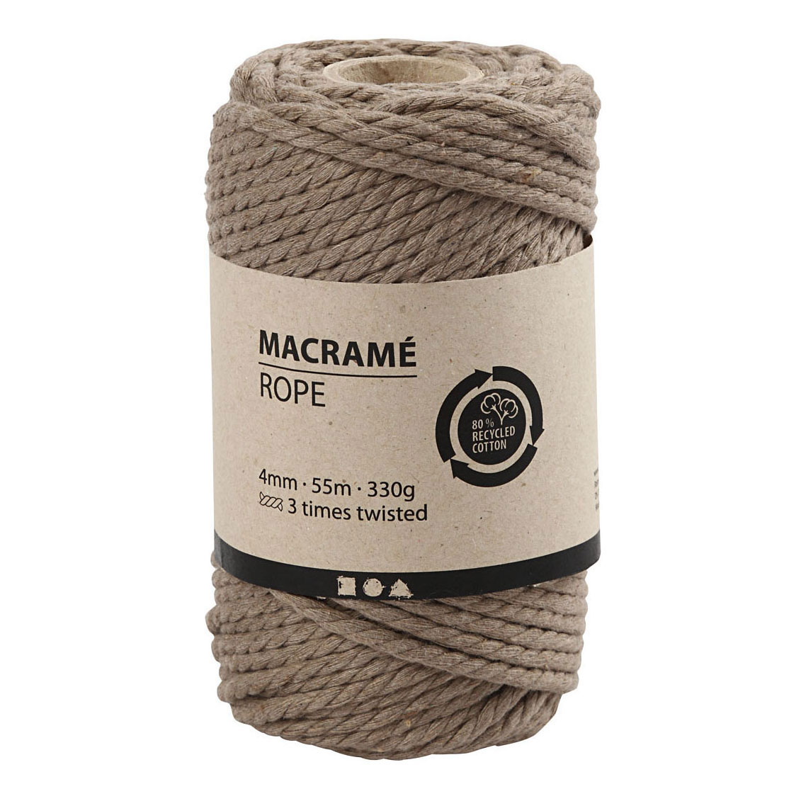 Cordon pour macramé marron clair, 55m