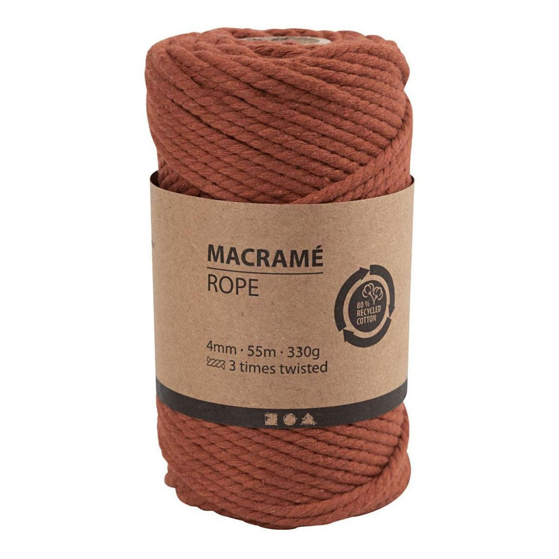 Macrame Koord Bunt Orange, 55m