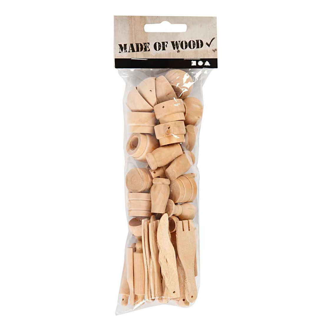 Ustensiles de cuisine en bois, 50 pcs.