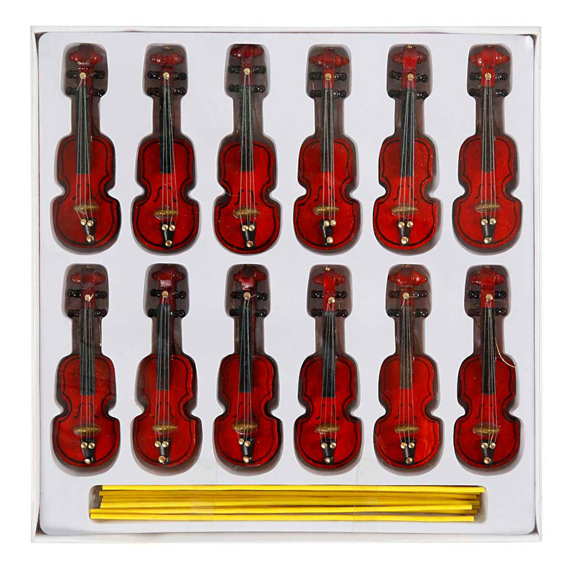 Pendentif Violon en Bois Petit, 12 pcs.