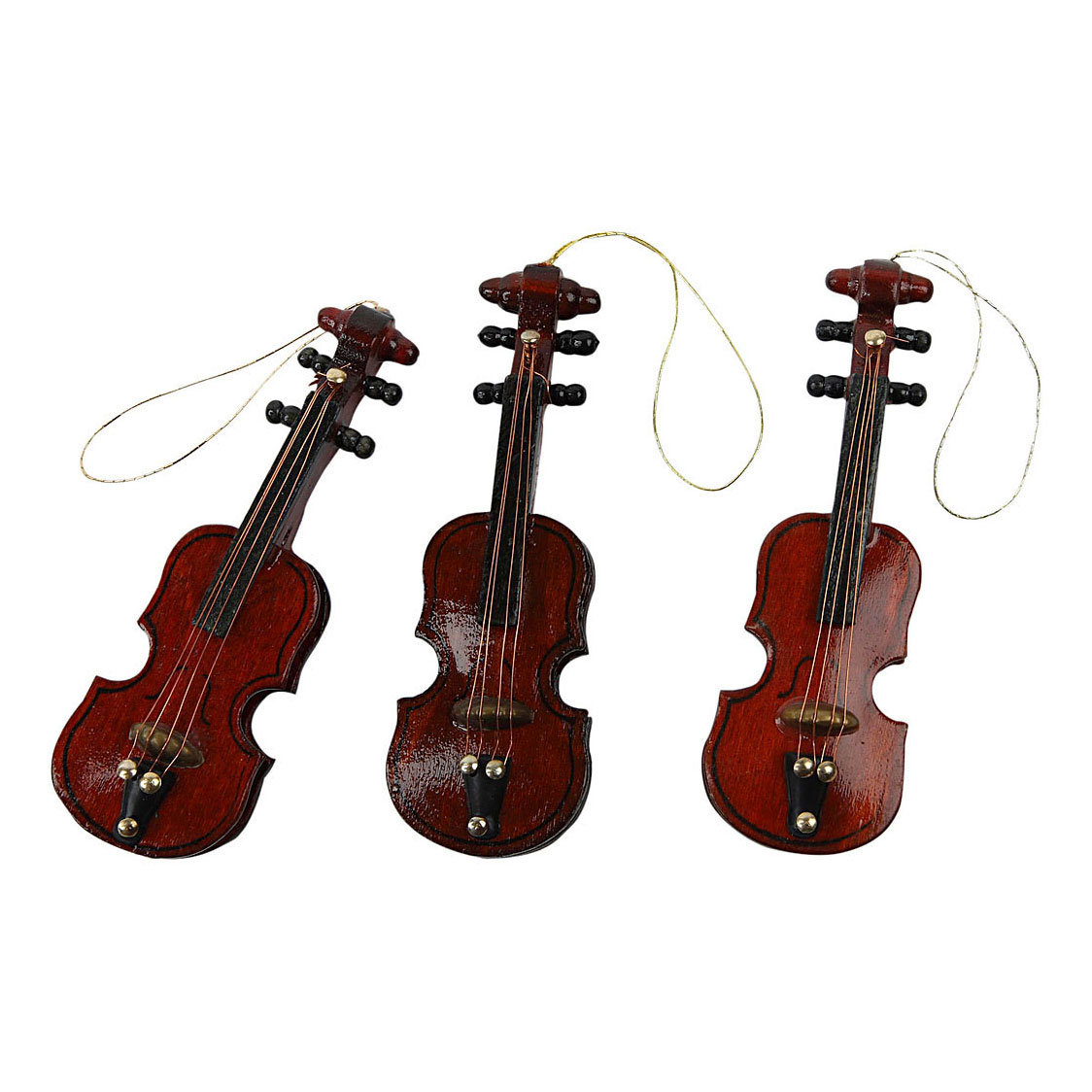 Pendentif Violon en Bois Petit, 12 pcs.