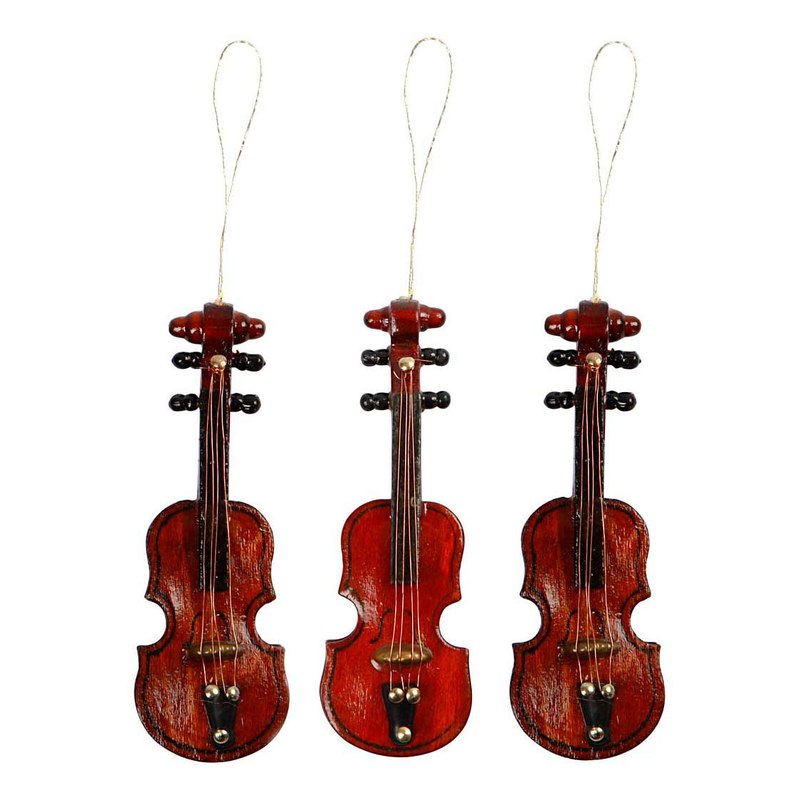 Pendentif Violon en Bois Petit, 12 pcs.