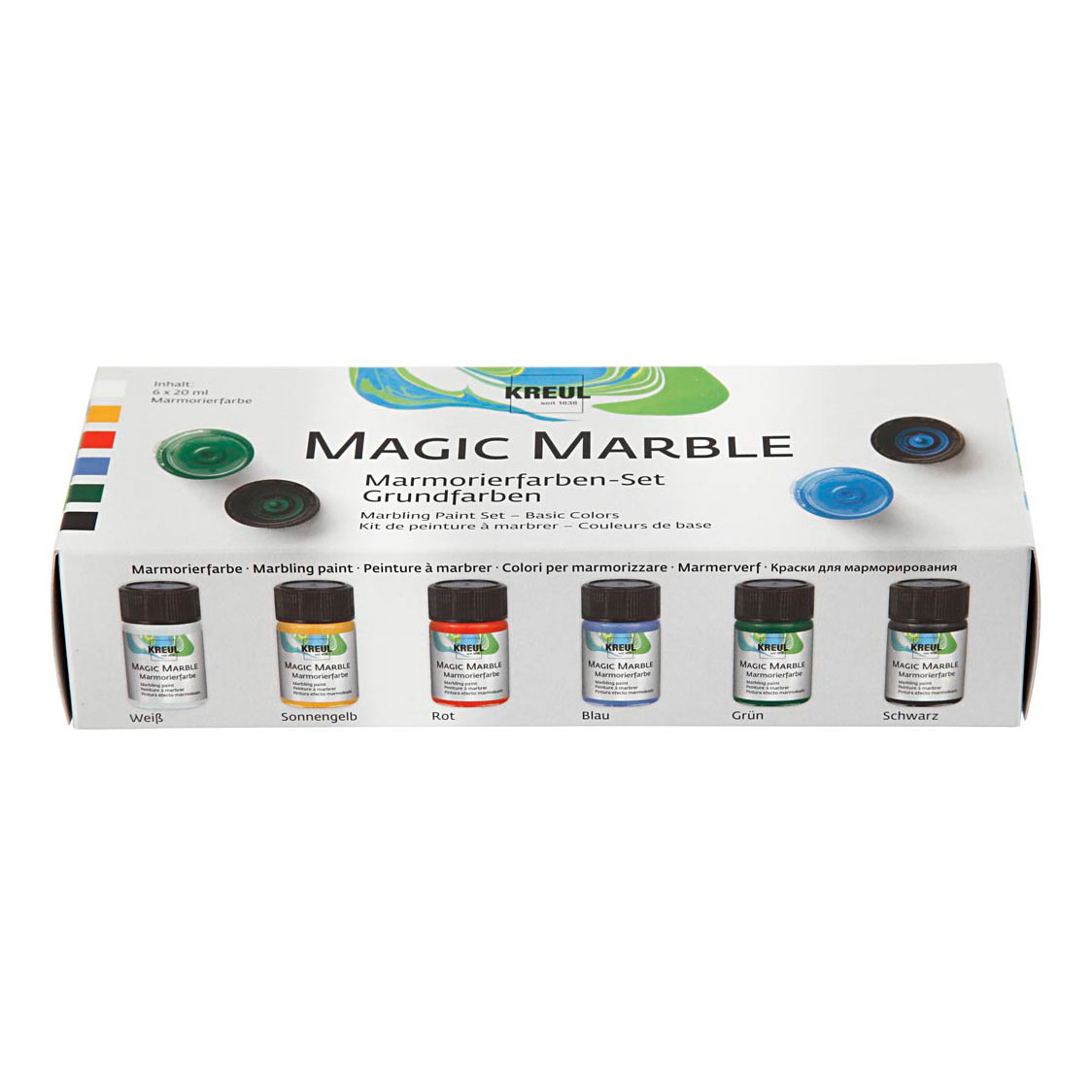 Peinture de marbre magique, 6x20ml