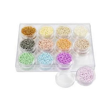 Perles de rocaille perles rondes en verre 3 mm couleurs pastel, 12x17 grammes