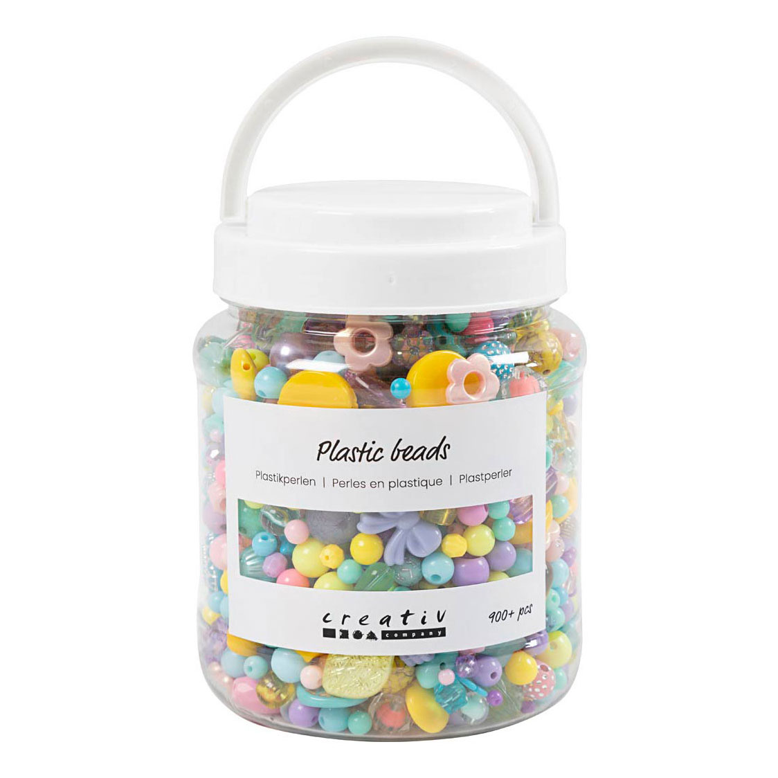 Perles en plastique de différentes couleurs, 700 ml