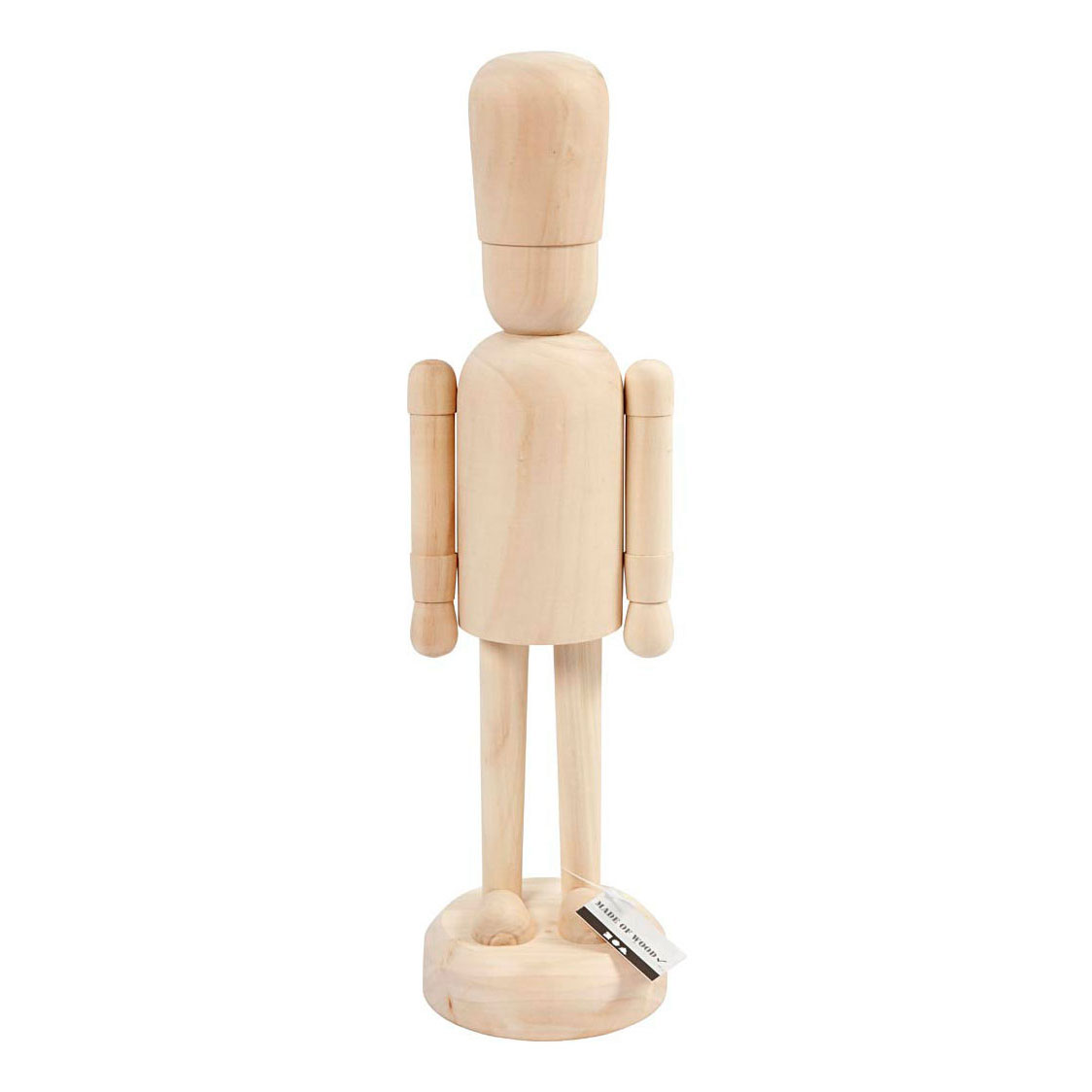 Figurine en bois sur pied, 45 cm