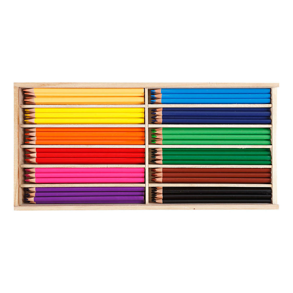 Crayons de couleur couleurs assorties, 144 pièces.