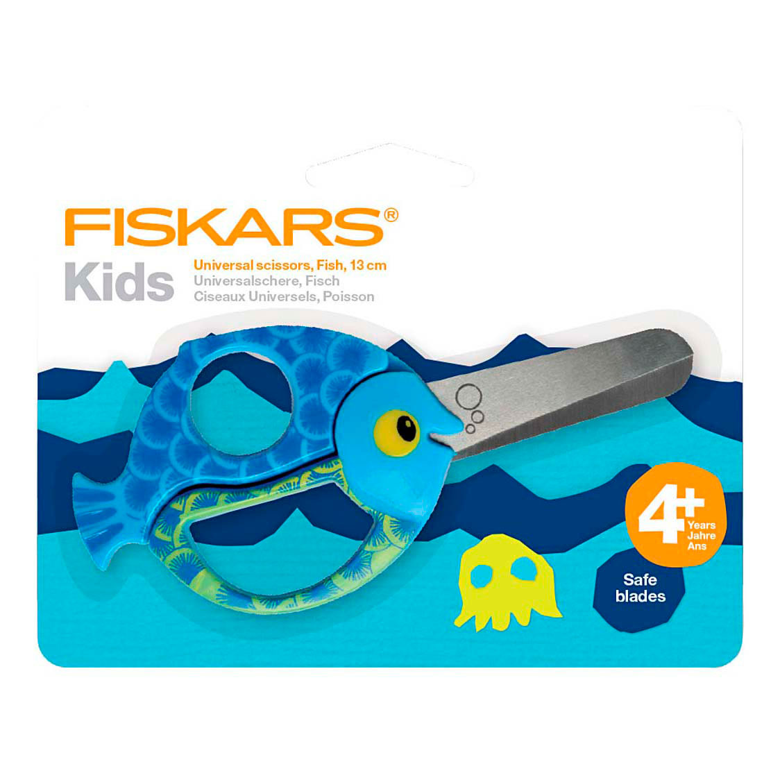 Fiskars Kinderschere mit Tiermotiv Fisch – 13 cm