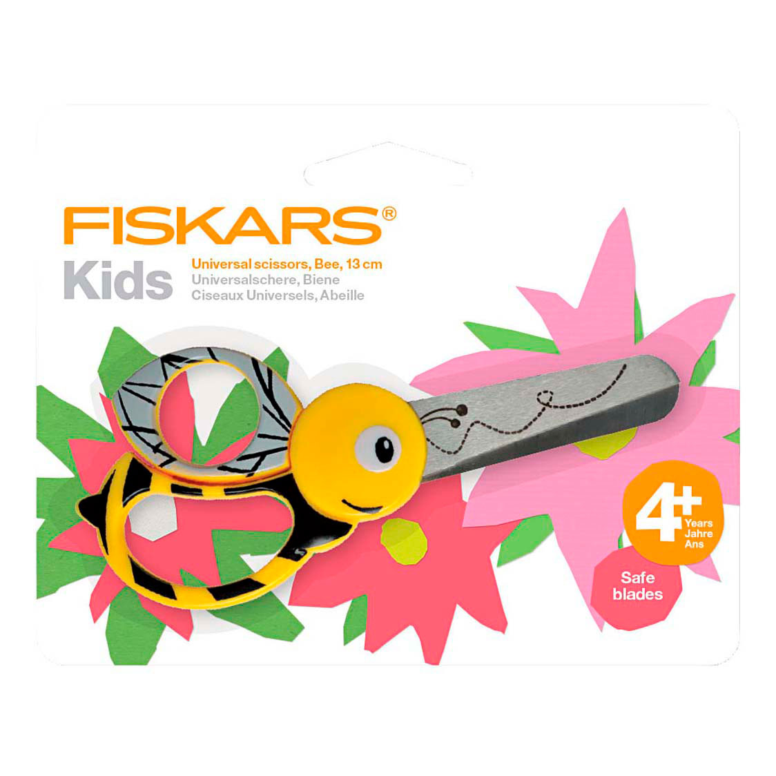 Fiskars Kinderschere mit Tiermotiv Biene – 13 cm