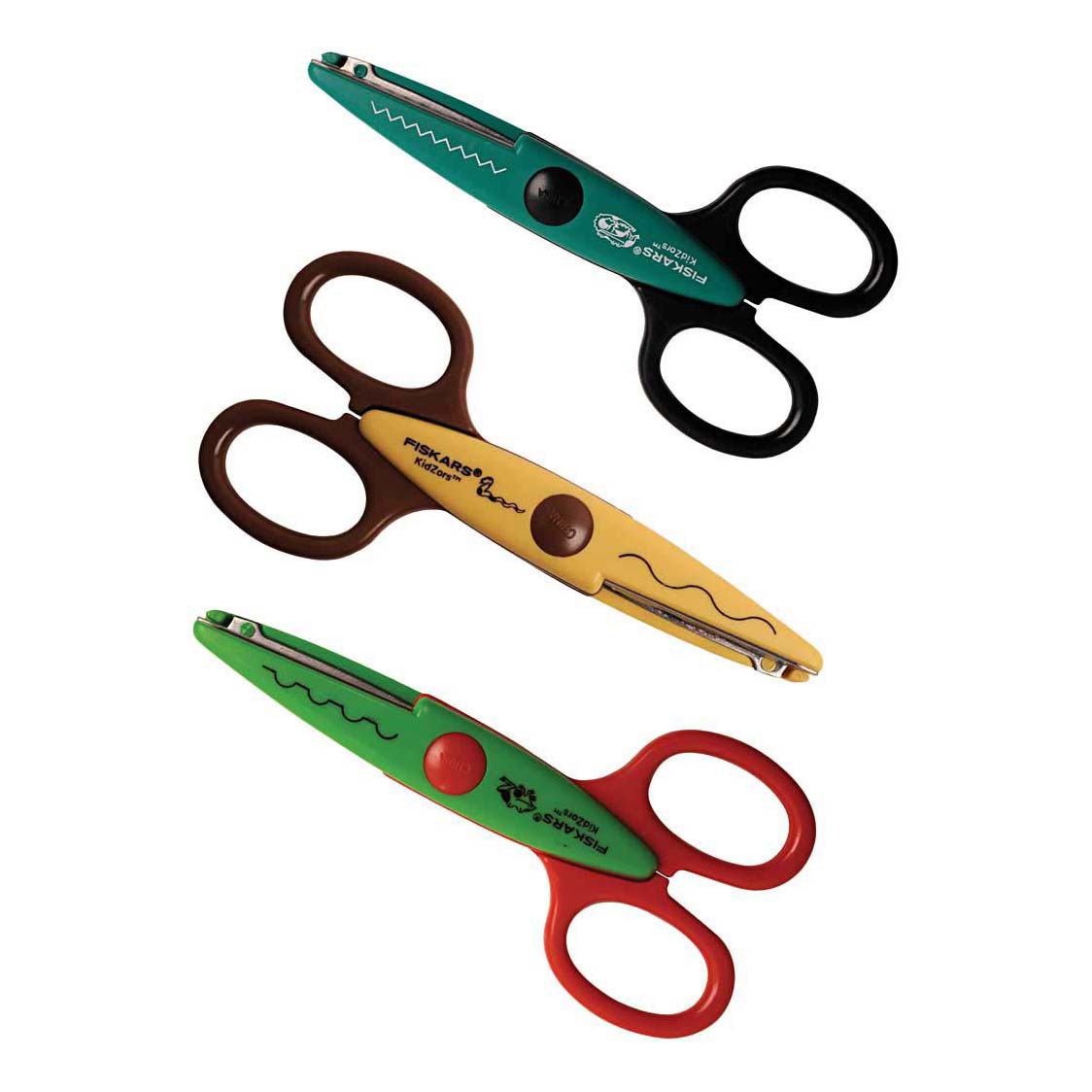 Fiskars Kidzors Zackenschere Krokodil Schlange Kikker- 3 Stück.