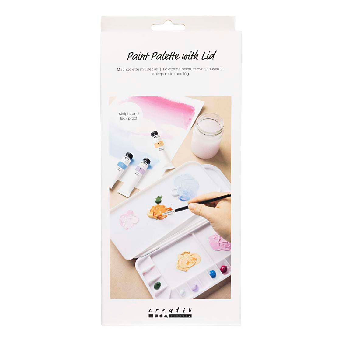 Schilderspalet met Deksel - Zilver en Wit