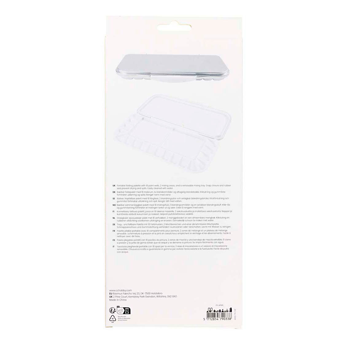 Schilderspalet met Deksel - Zilver en Wit