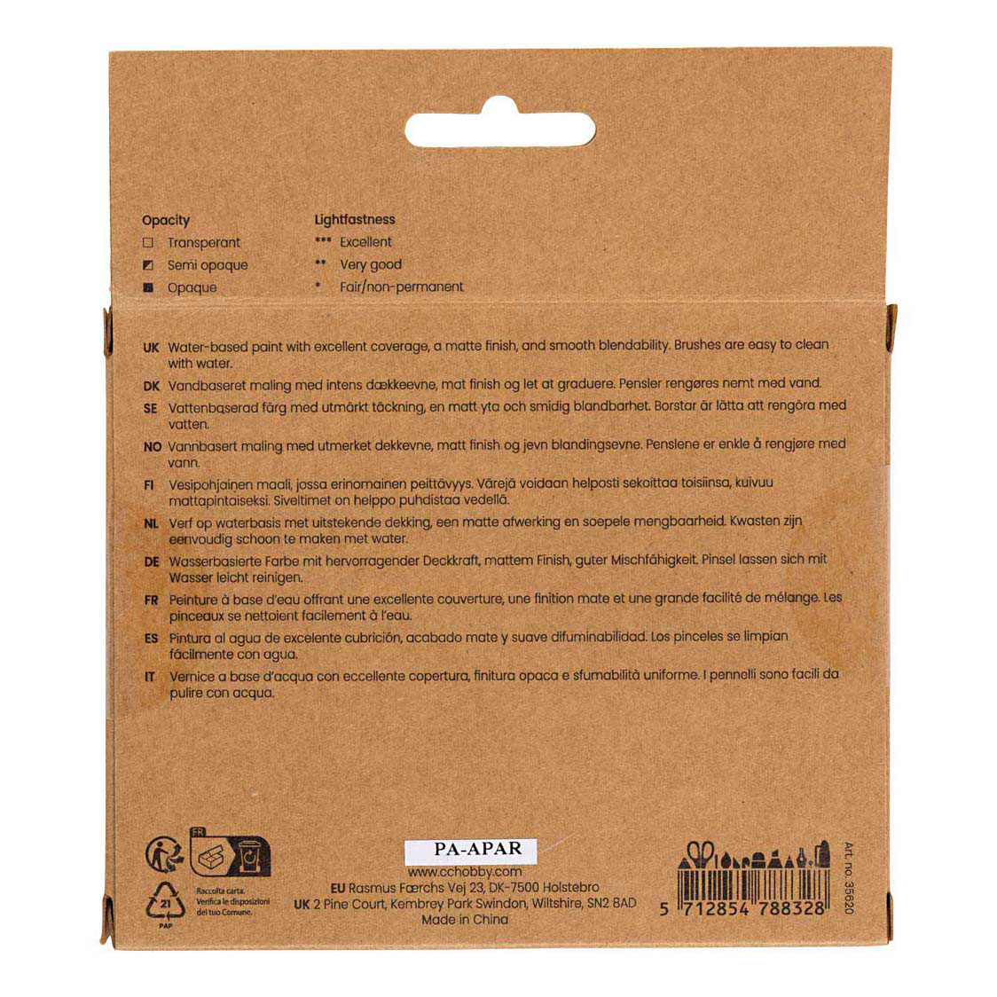 Gouacheverf Natuurlijke Kleuren - 6x20ml.