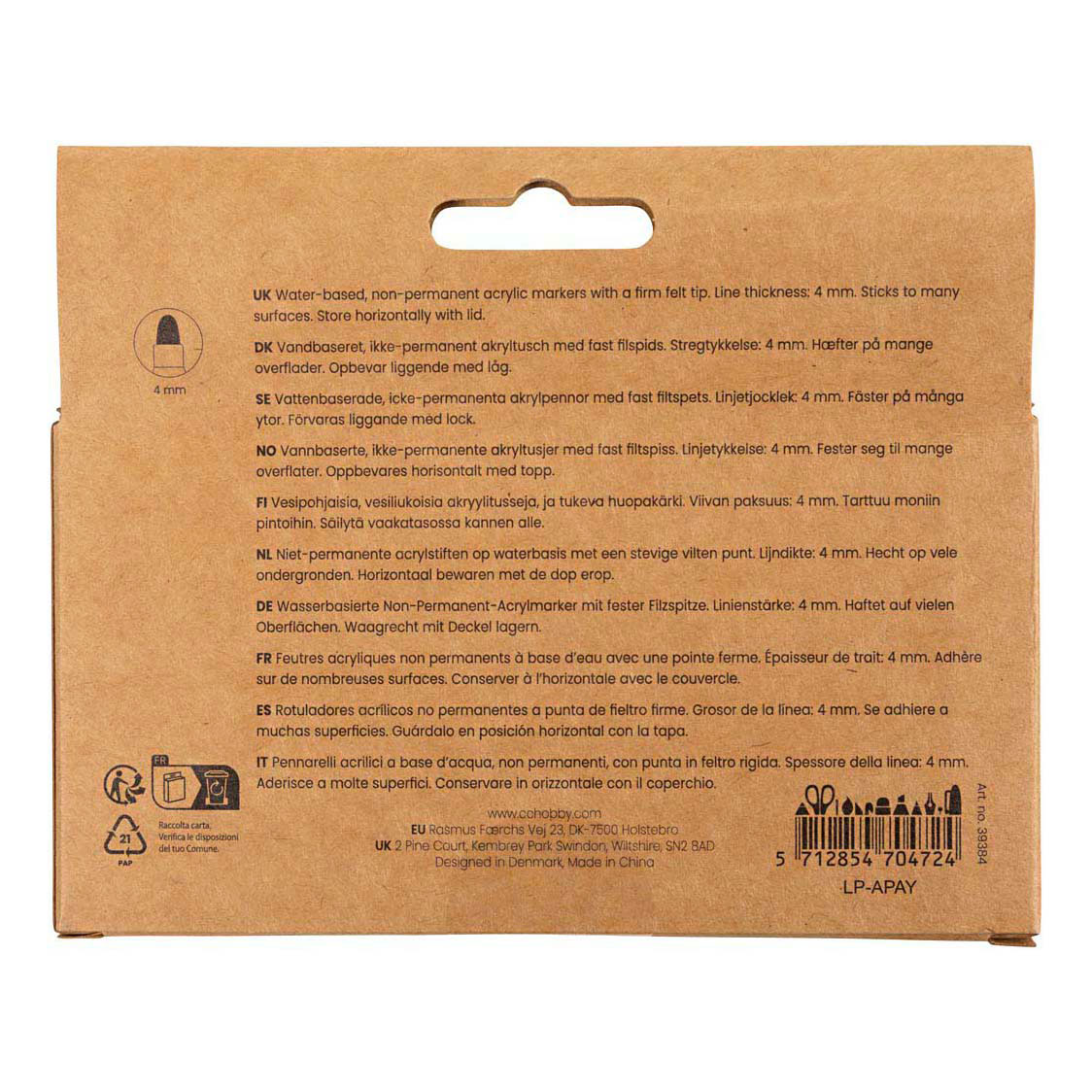 Creatieve Multi Stift 4mm Diverse Kleuren - 6st.