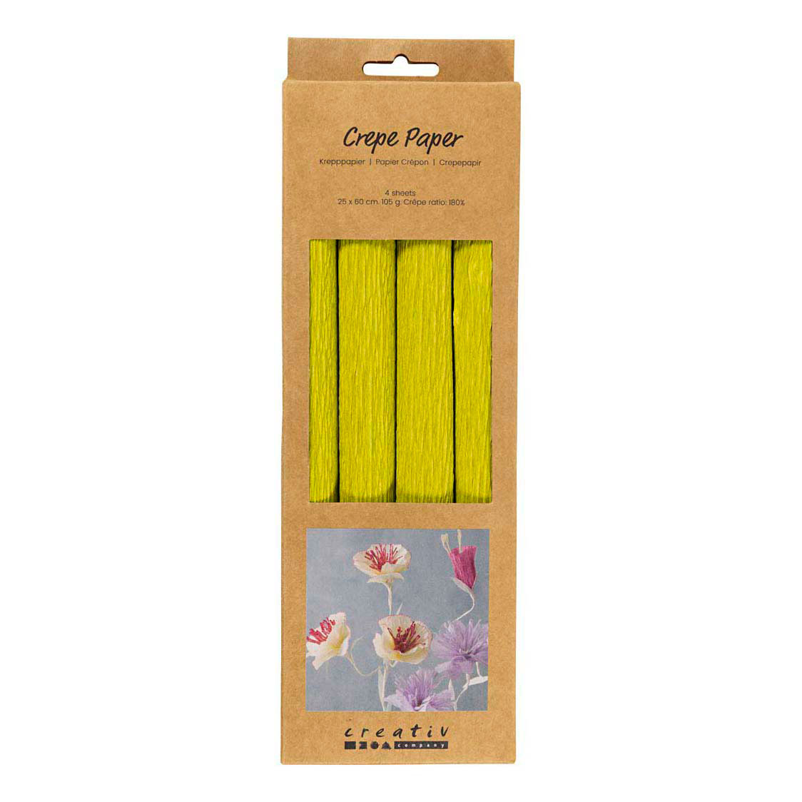 Papier crépon vert clair - 4 pièces Papier crépon vert clair - 4 pièces