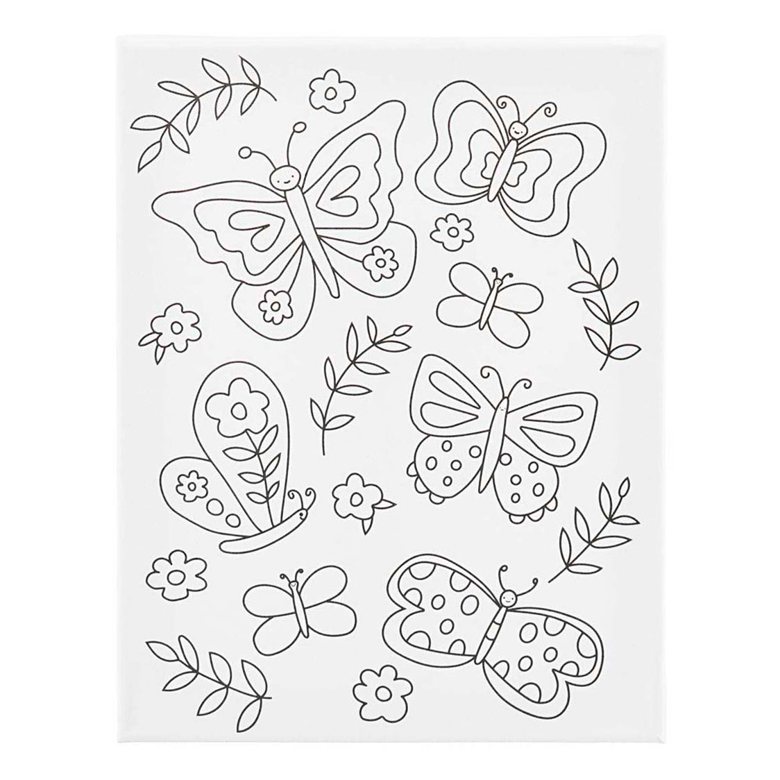 Toile à peindre avec imprimé papillons - 24x30cm